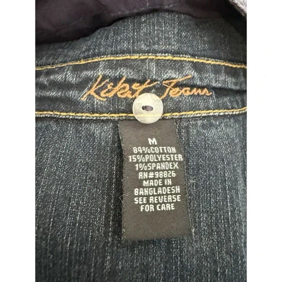 Vtg Kikit Jeans women's M denim jacket removable collar with faux fur NWT - Picture 11 of 16